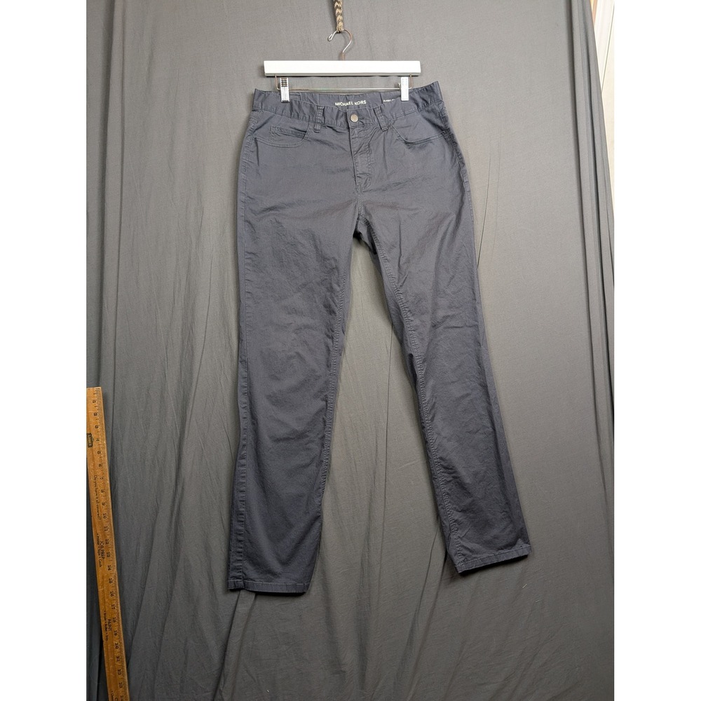 Michael Kors Mens Classic Fit Chino Pants Gray Size 34 Cotton Blend Stretch